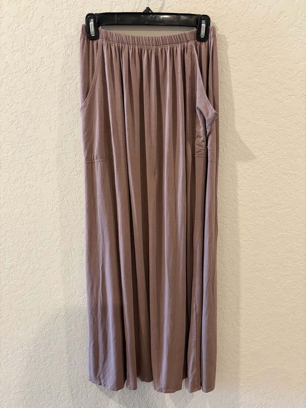 Three Bird Nest Pocketed Maxi Skirt in Taupe